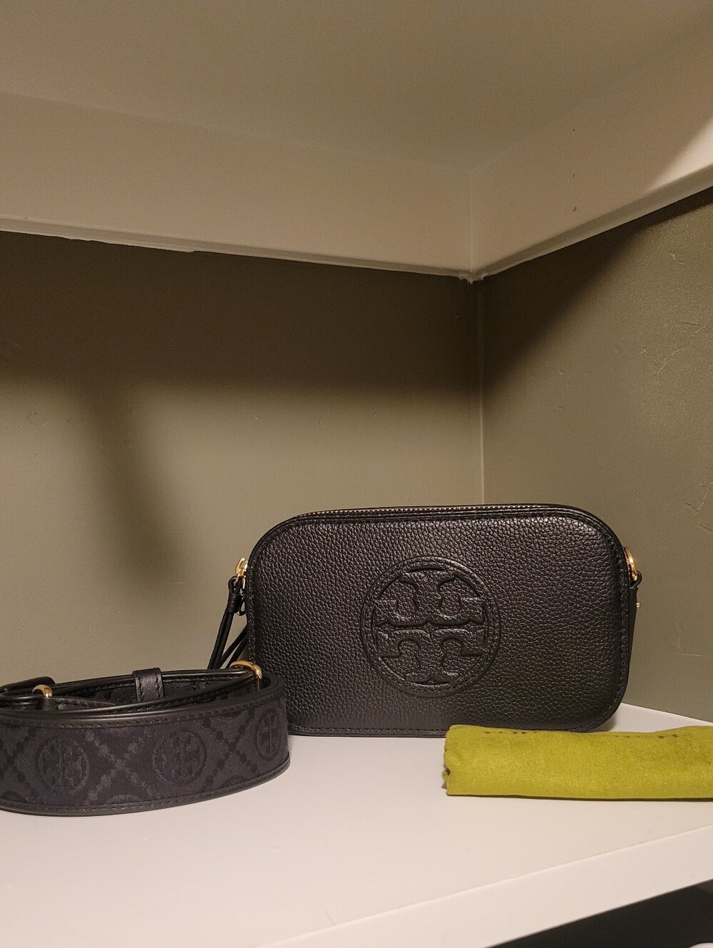 Tory Burch Mini Miller Black Leather Crossbody Bag